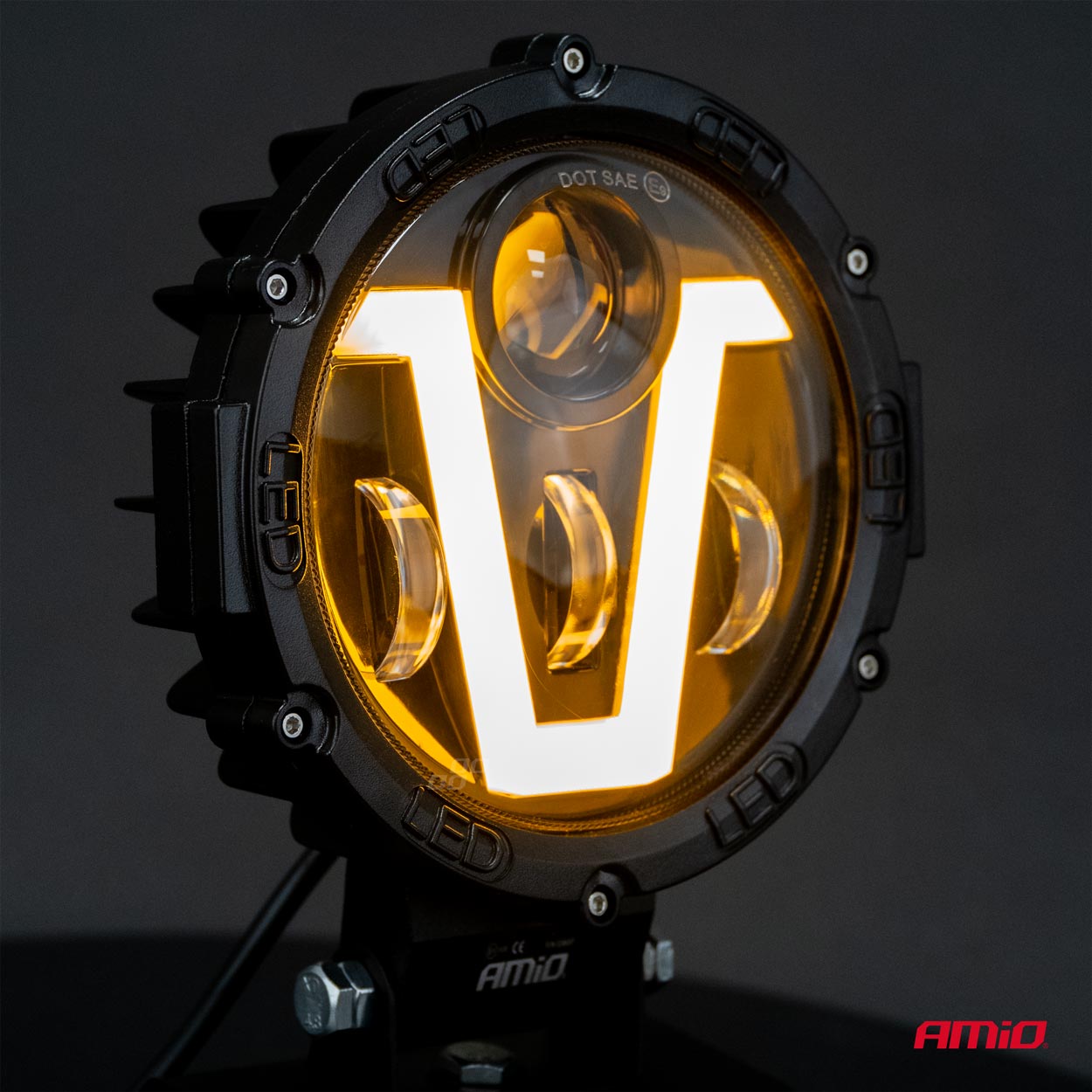 AMIO - Προβολεας Εργασιας Στρογγυλος V-light 5.500LM 9>36V 60W 6.000K Φ198X172X60MM 4 Χρησεων - 1 Τεμ. (03697/AM) - Thumbnail 4