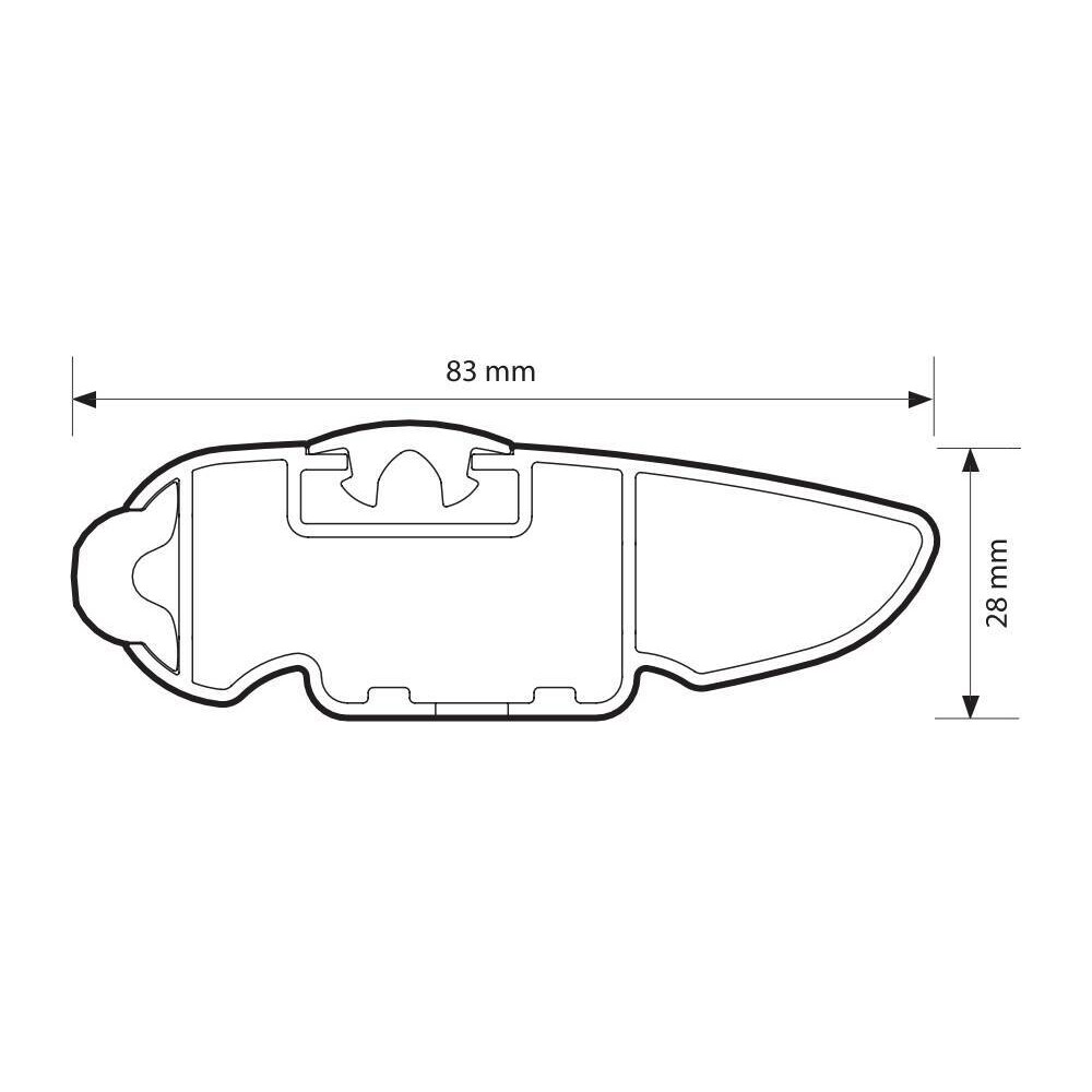 Μπαρα Οροφης Αλουμινιου 64CM Ασημι Silenzio Cx Origine System ( Standard / Flush Railing) NORDRIVE - 1 Τεμ. - Thumbnail 4