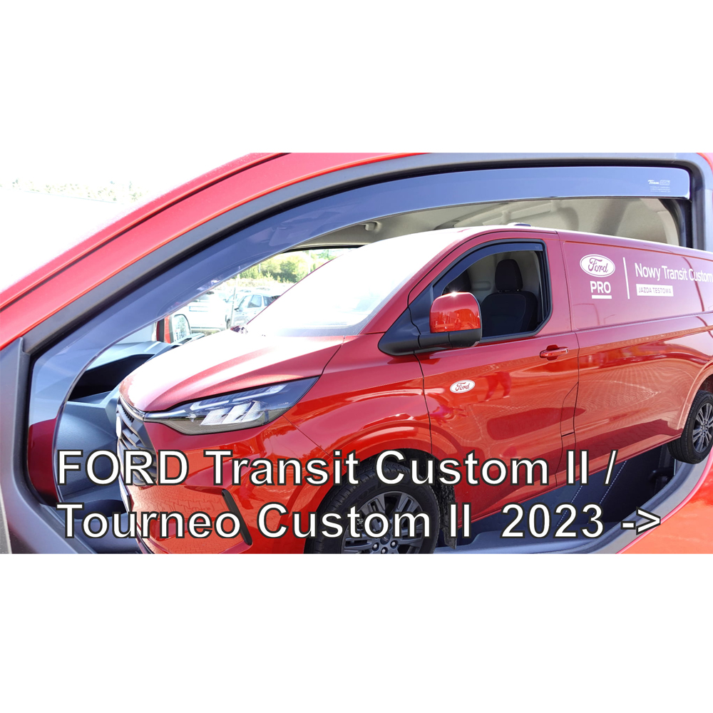 Ανεμοθραυστες Για Ford Transit Custom / Tourneo Custom 2023+ Ζευγαρι Απο Ευκαμπτο Φιμε Πλαστικο HEKO - 2 Τεμ.