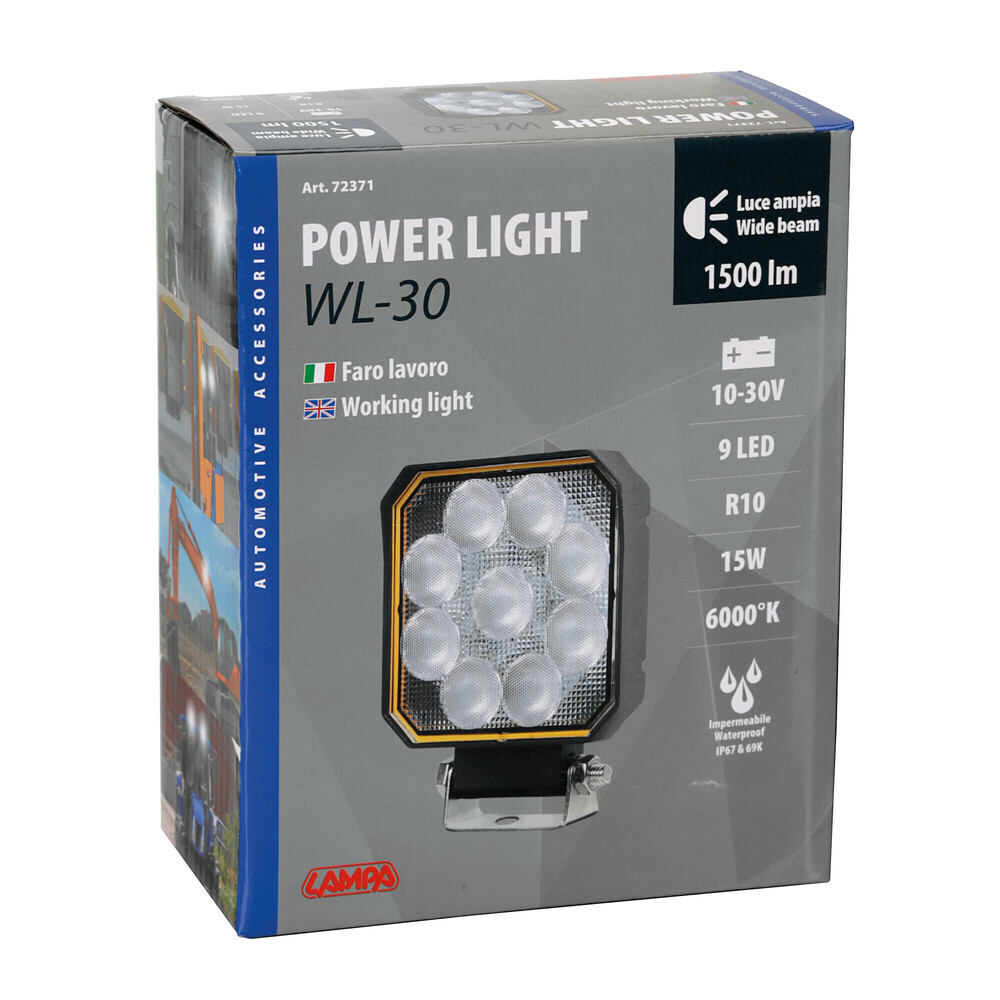 Προβολεας Εργασιας WL-30 10/30V 15W 1500LM 6.000K 9LED Combo (διαθλασης) Τετραγωνος 130X110MM LAMPA - 1 Τεμ. - Thumbnail 6