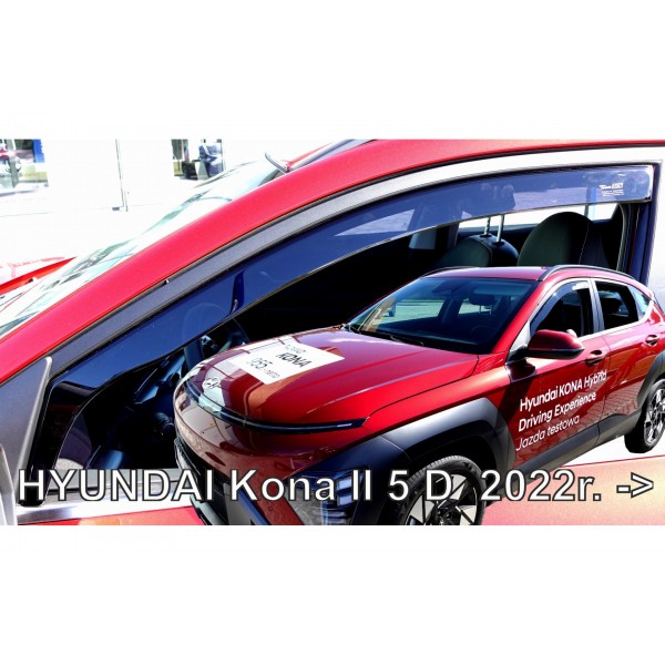Ανεμοθραυστες Για Hyundai Kona 5D 04/2023+ Σετ Αυτοκινητου Απο Ευκαμπτο Φιμε Πλαστικο HEKO - 4 Τεμ.