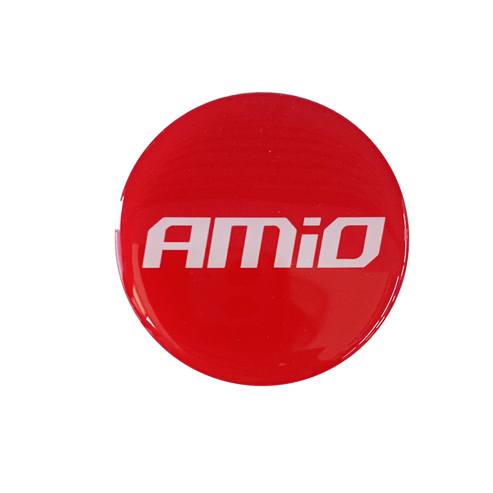 Amio Αυτοκολλητα Ζαντων 6,7 Cm Λευκο/κοκκινο Σμαλτου - 4 Τεμ.