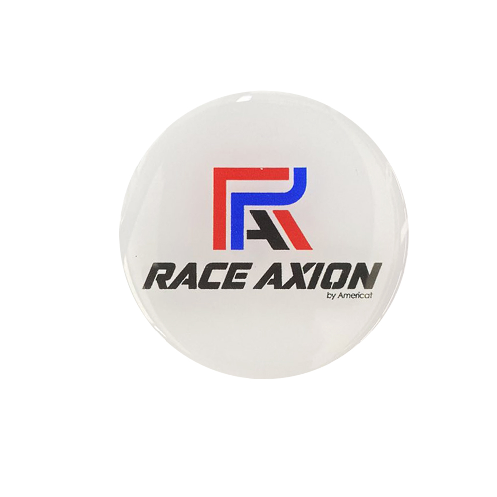 RACE AXION - Αυτοκόλλητα Ζαντών Σμάλτου Διάσταση 7.2CM Χρώμα Λευκό/μπλε/κόκκινο/black Για Επιβατικά Αυτοκίνητα - 4 Τεμ.