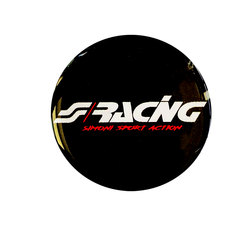 Simoni Racing Αυτοκολλητα Ζαντων 6 Cm Λευκο/κοκκινο/μαυρο Σμαλτου - 4 Τεμ.
