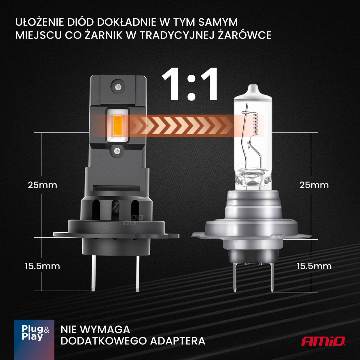 AMIO - Λαμπες LED H7 12V 44W 6.500K 3.936LM Csp X4 Series Aviator Plug & Play - 2 Τεμ. (03764/AM) - Thumbnail 5