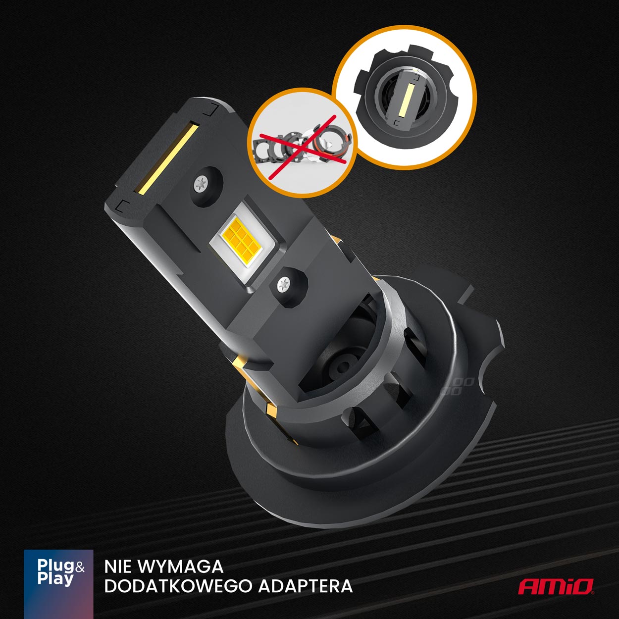 AMIO - Λαμπες LED H7 12V 44W 6.500K 3.936LM Csp X4 Series Aviator Plug & Play - 2 Τεμ. (03764/AM) - Thumbnail 6