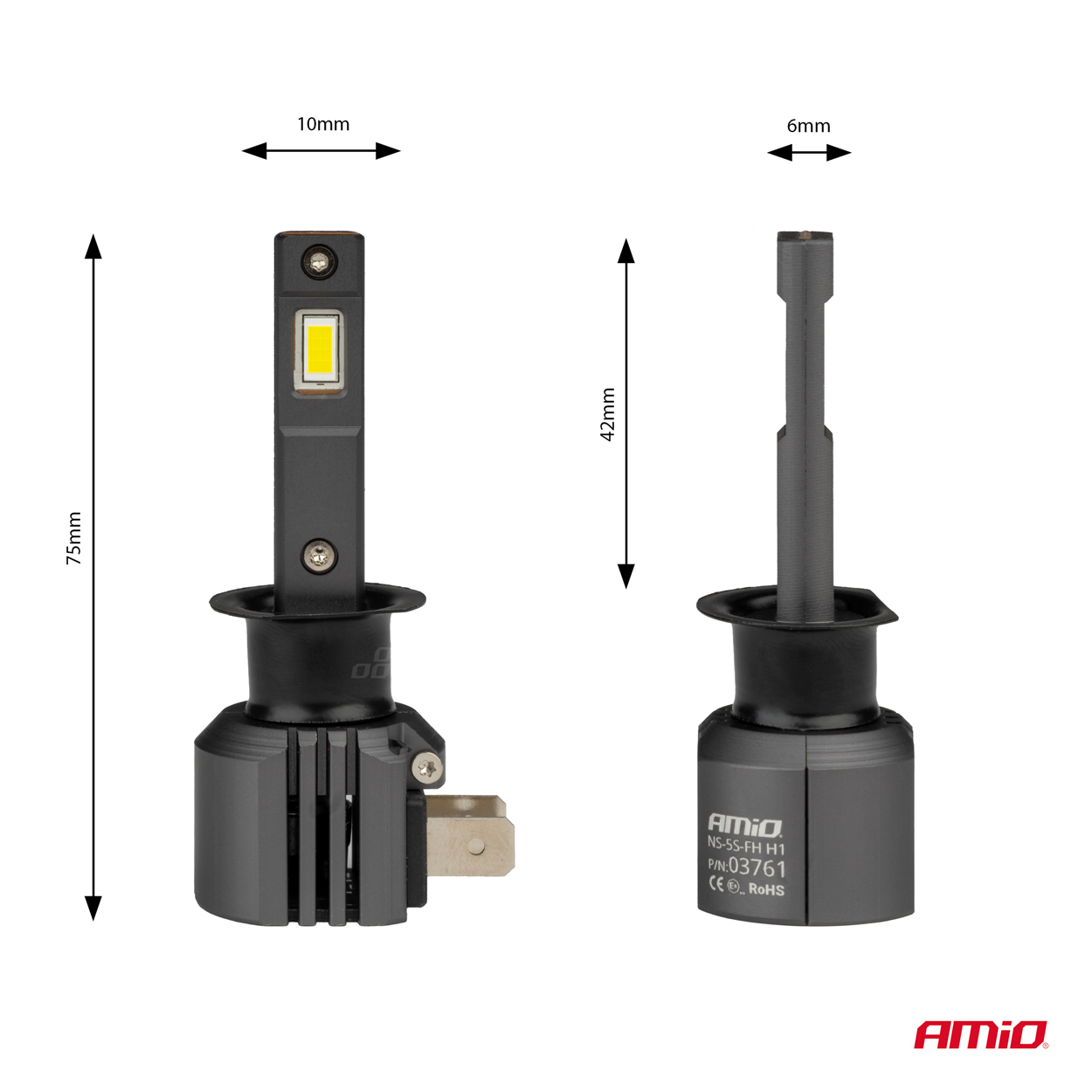 AMIO - Λαμπες LED H1 12V 44W 6.500K 3.936LM Csp X4 Series Aviator Plug & Play - 2 Τεμ. (03761/AM) - Thumbnail 3