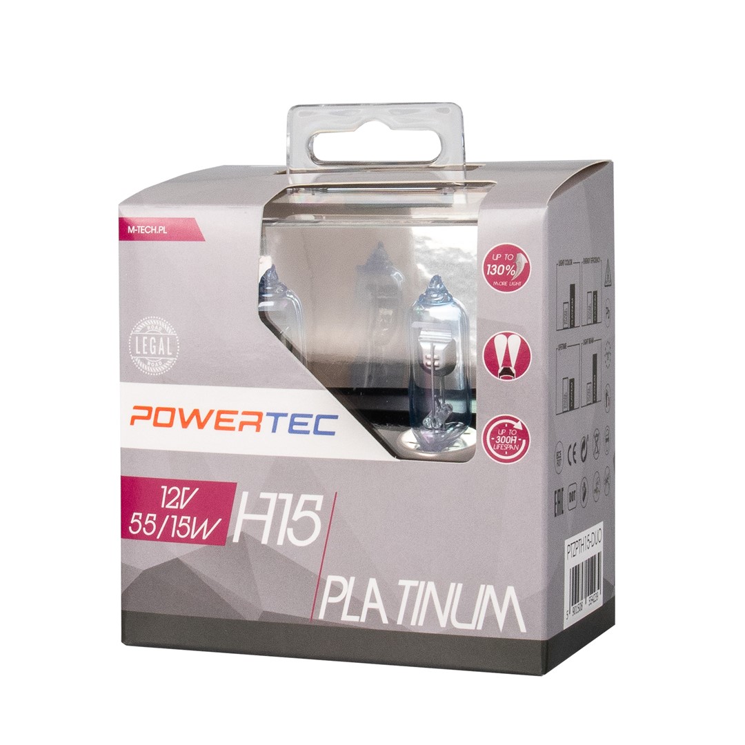 Λαμπες H15 12V 55/15W +130% Powertec Platinum Mtech - 2 Τεμ. - Thumbnail 3