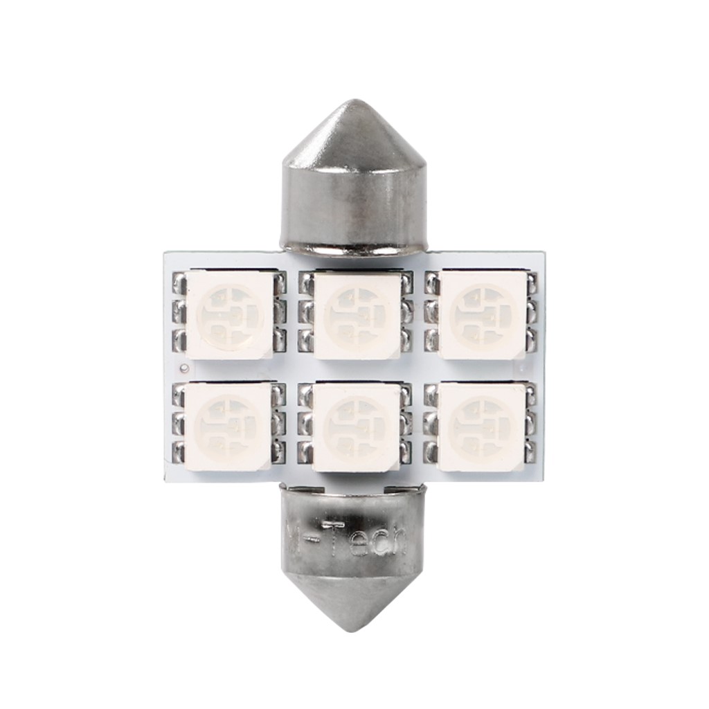 Λαμπακια Πλαφονιερας C5W/C10W 12V 1,44W SV8,5 31MM LED 6XSMD5050 Μπλε Blister M-TECH - 2 Τεμ. - Thumbnail 2