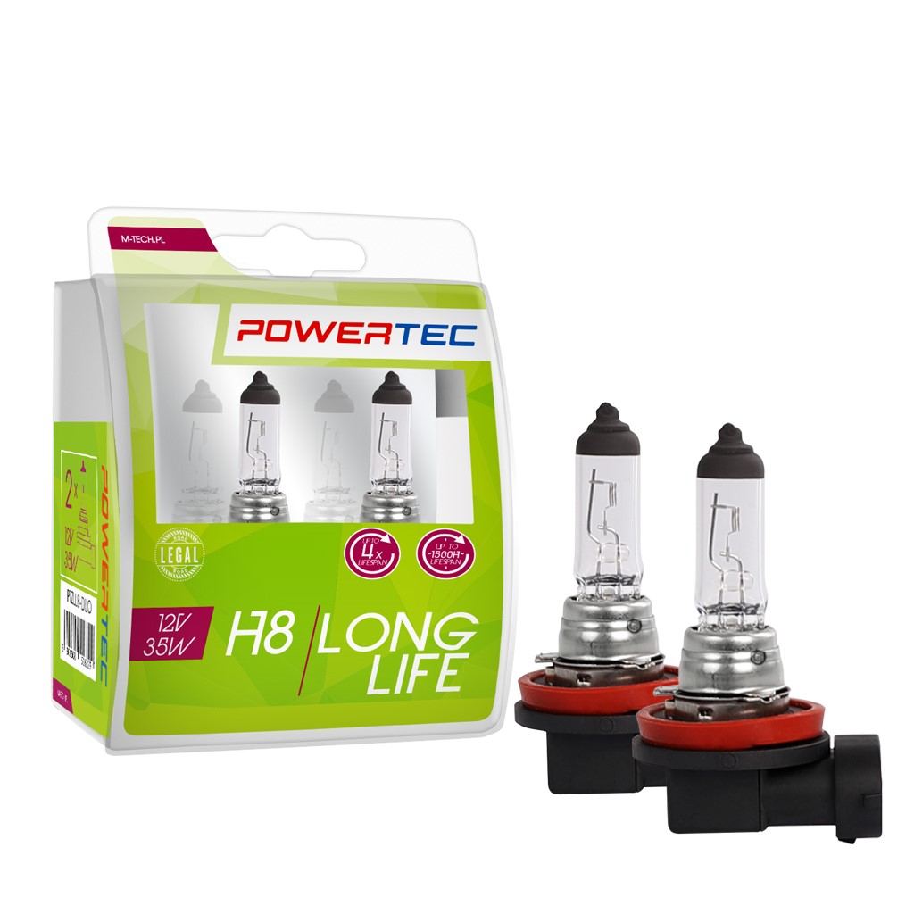 H8 12V 35W PGJ19-1 Powertec Long Life (up To 3.200K) Αλογονου  M-TECH - 2 Τεμ - Thumbnail 2