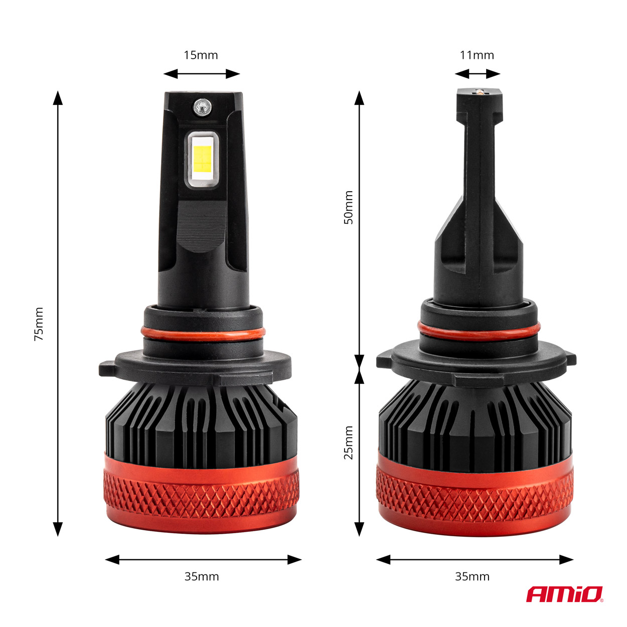 AMIO - Λαμπες LED Can-bus HΒ4 9006 9>16V 90W 6.500K 9900LM (με Ανεμιστηρακι) X3 Series - 2 Τεμ. (02983/AM) - Thumbnail 3
