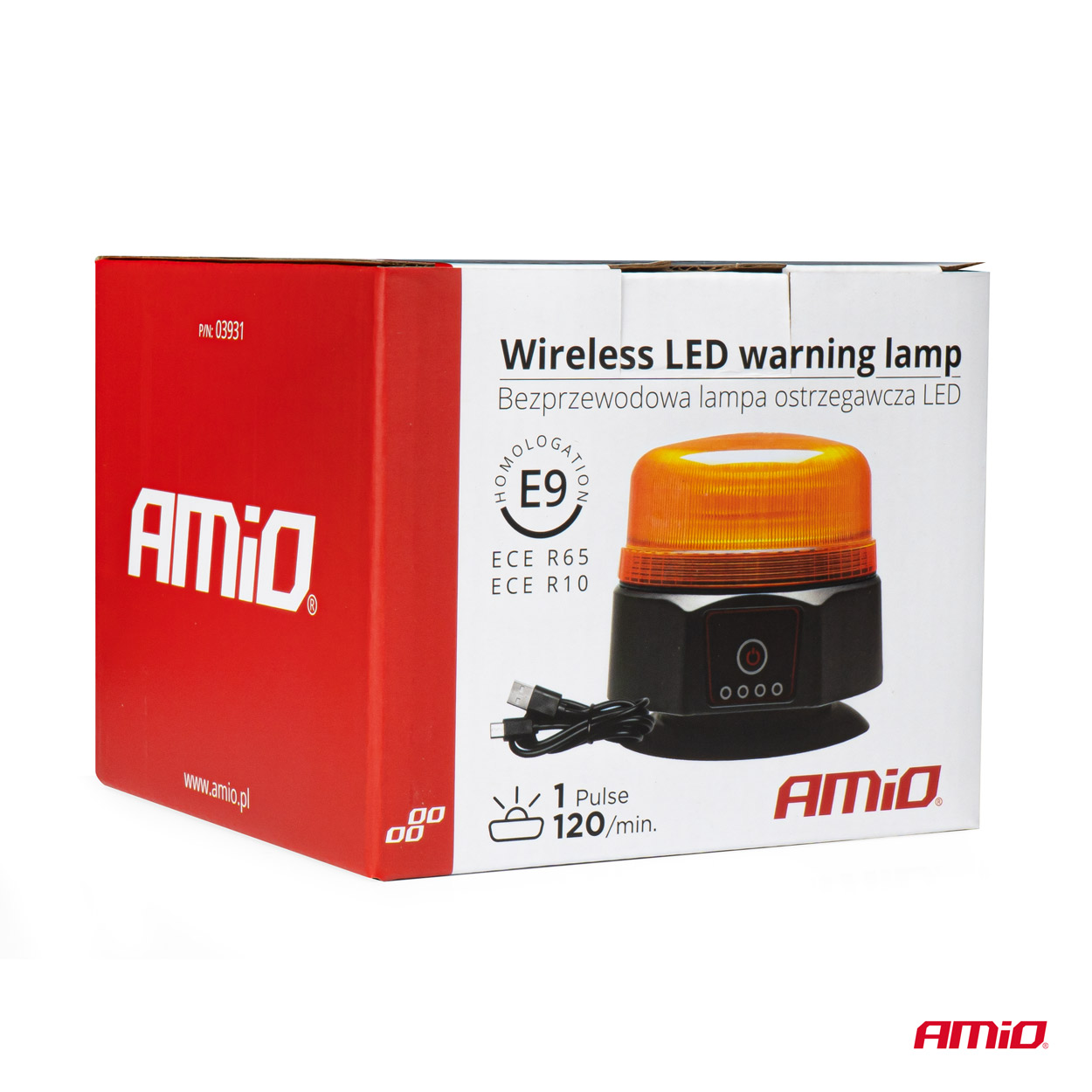 AMIO - Φαρος 12/24V Πορτοκαλι 36XSMD LED Μαγνητικος Επαναφορτιζομενος Ασυρματος R65 R10 IP66 123X110MM - 1 Τεμ. (03931/AM) - Thumbnail 7