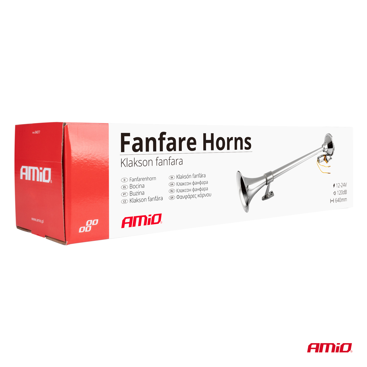 AMIO - Κορνα Πνευματικη Μονη 12/24V 150DB Μηκος:64 Cm Χρωμιο - 1 Τεμ. (04076/AM) - Thumbnail 5