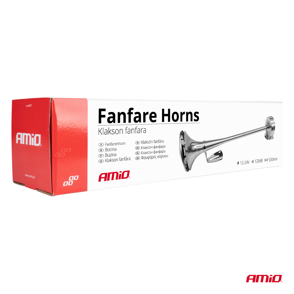 AMIO - Κορνα Πνευματικη Μονη 12/24V 115DB High Tone ΜΗΚΟΣ:520MM Χρωμιο - 1 Τεμ. (04077/AM) - Thumbnail 4