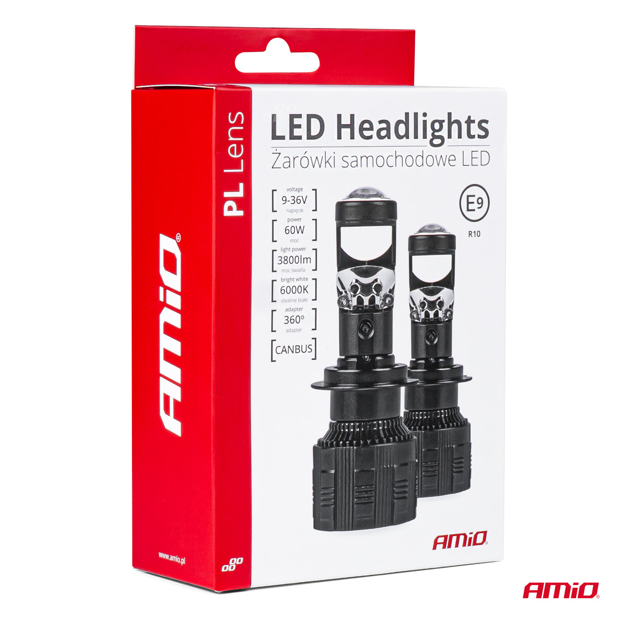AMIO - Λαμπες H4 Pl-lens Series 9>36V 60W 5.000K 3.800LM LED 2X4575 Smd Can-bus Με Προτζεκτορα - 2 Τεμ. (03667/AM) - Thumbnail 7