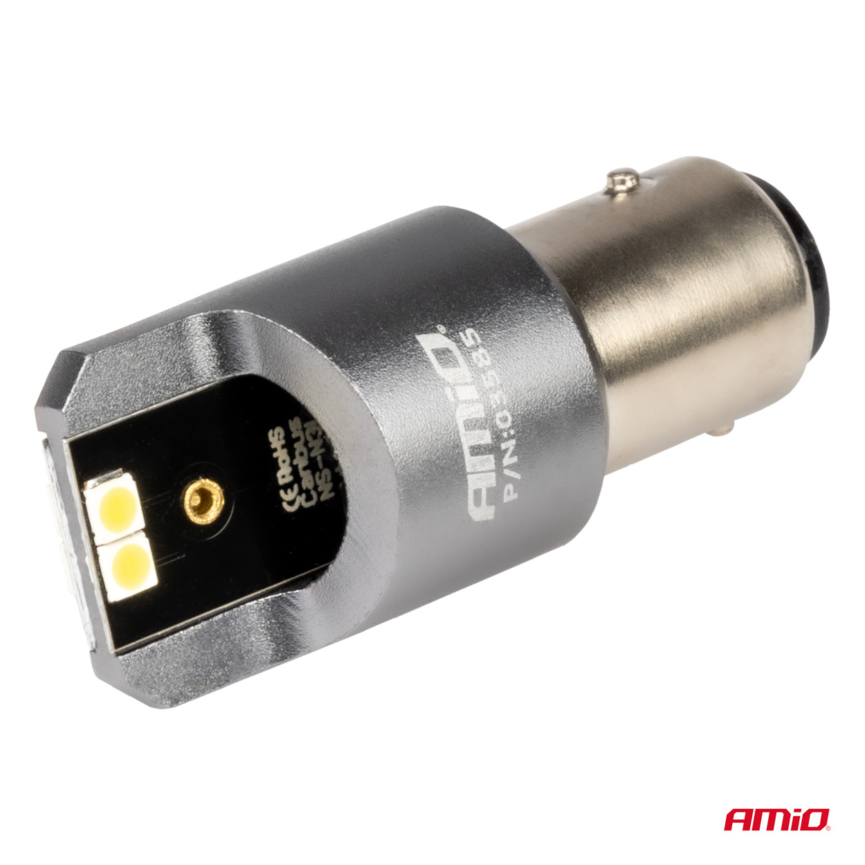 AMIO - Λαμπακια P21/5W BAY15D 12/24V 6.000K 4XSMD LED Can-bus Λευκο Pro Series - 2 Τεμ. (03585/AM) - Thumbnail 3