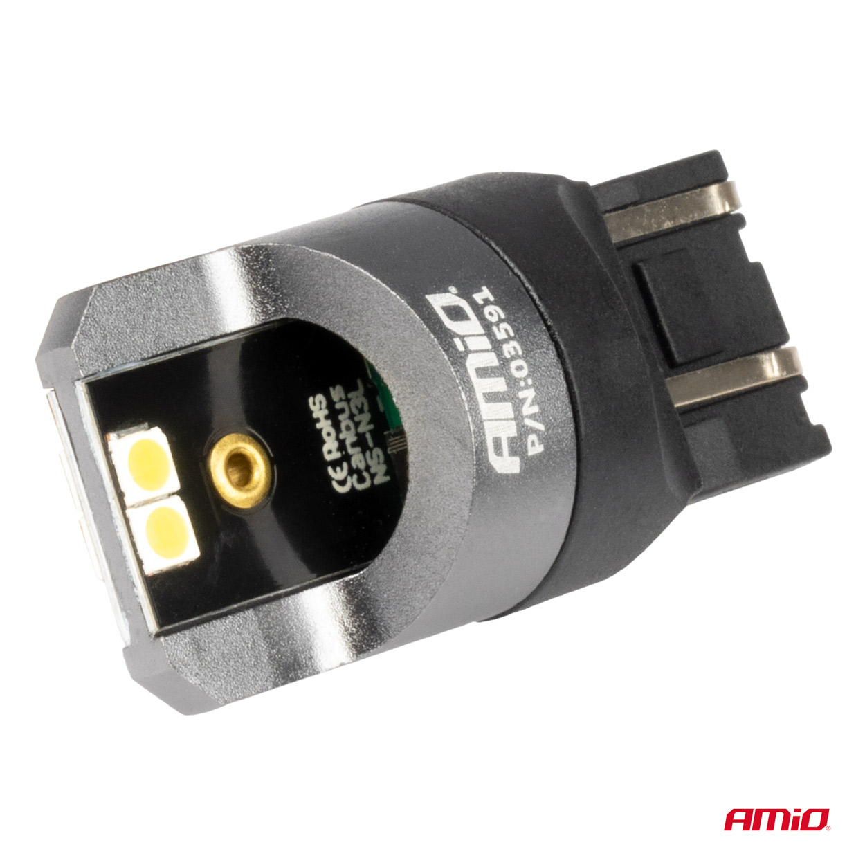 AMIO - Λαμπακια W21/5W 7443 12/24V 6.000K 4XSMD LED Can-bus Λευκο Pro Series - 2 Τεμ. (03591/AM) - Thumbnail 3
