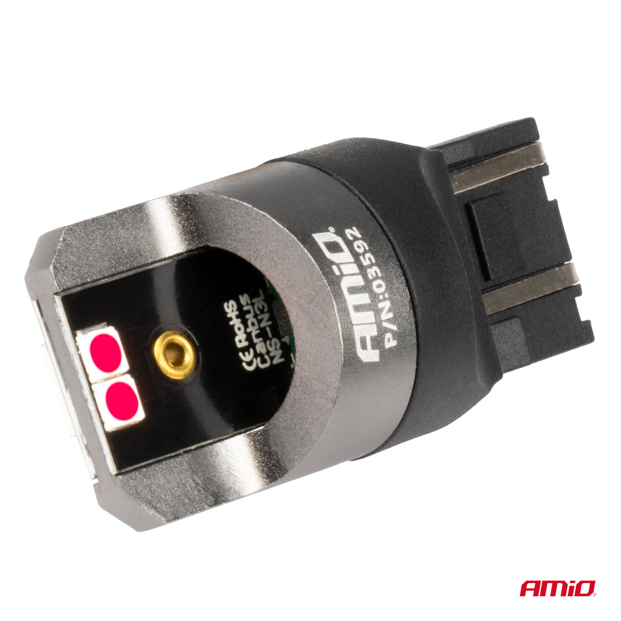 AMIO - Λαμπακια W21/5W 7443 12/24V 6.000K 4XSMD LED Can-bus Κοκκινο Pro Series - 2 Τεμ. (03592/AM) - Thumbnail 3