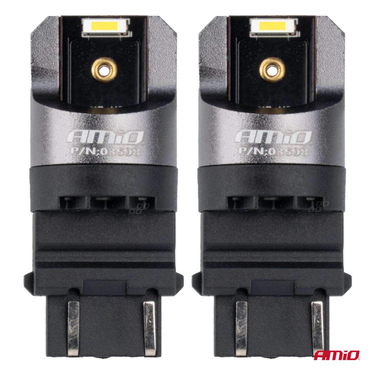 AMIO - Λαμπακια P27/7W 3157 12/24V 6.000K 2XSMD LED Full Can-bus Λευκο Pro Series - 2 Τεμ. (03598/AM) - Thumbnail 2