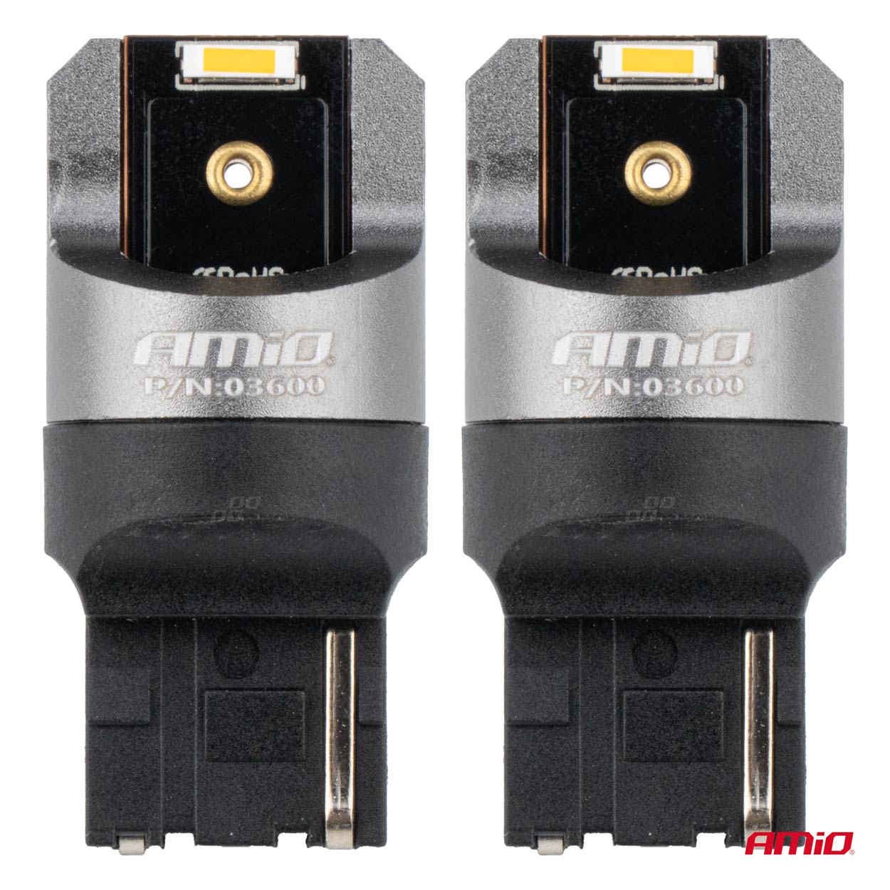 AMIO - Λαμπακια WY21W 7440 12/24V 6.000K 2XSMD LED Full Can-bus Πορτοκαλι Pro Series - 2 Τεμ. (03600/AM) - Thumbnail 2
