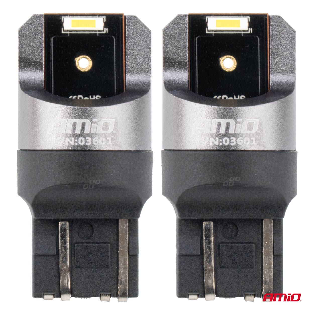 AMIO - Λαμπακια W21/5W 7443 12/24V 6.000K 2XSMD LED Full Can-bus Λευκο Pro Series - 2 Τεμ. (03601/AM) - Thumbnail 2