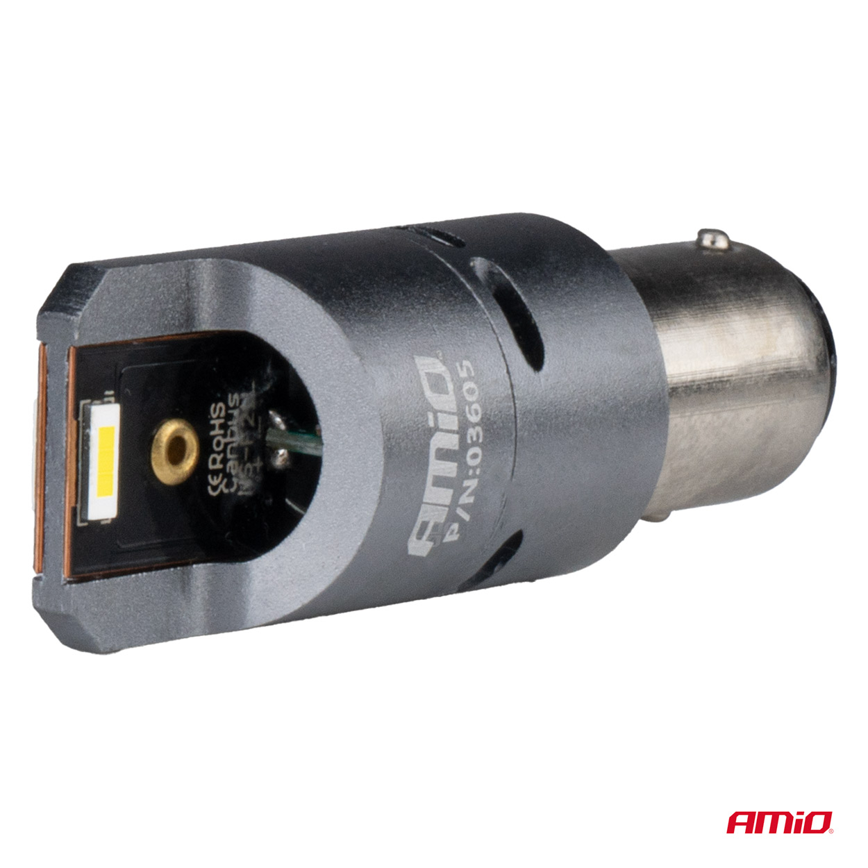 AMIO - P21/5W BAY15S 12/24V 6.000K 2XSMD LED(με Ανεμιστηρακι) Full Can-bus Λευκο Pro Series - 2 Τεμ. (03605/AM) - Thumbnail 3