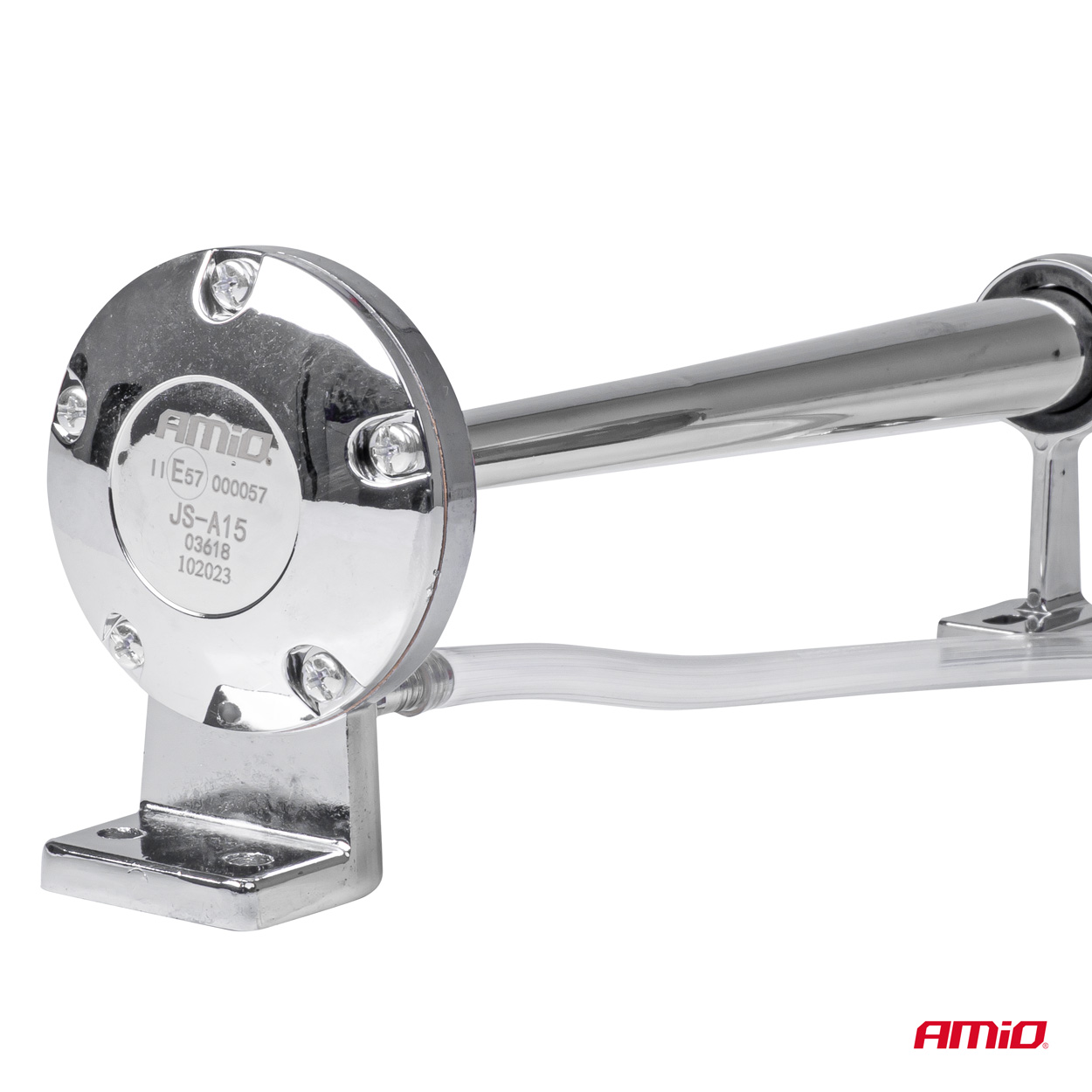 AMIO - Κορνα Πνευματικη Μονη 12V (μηκος:45 Cm Διαμετρος Εξοδου: 9CM) Χρωμιου - 1 Τεμ. (03618/AM) - Thumbnail 2