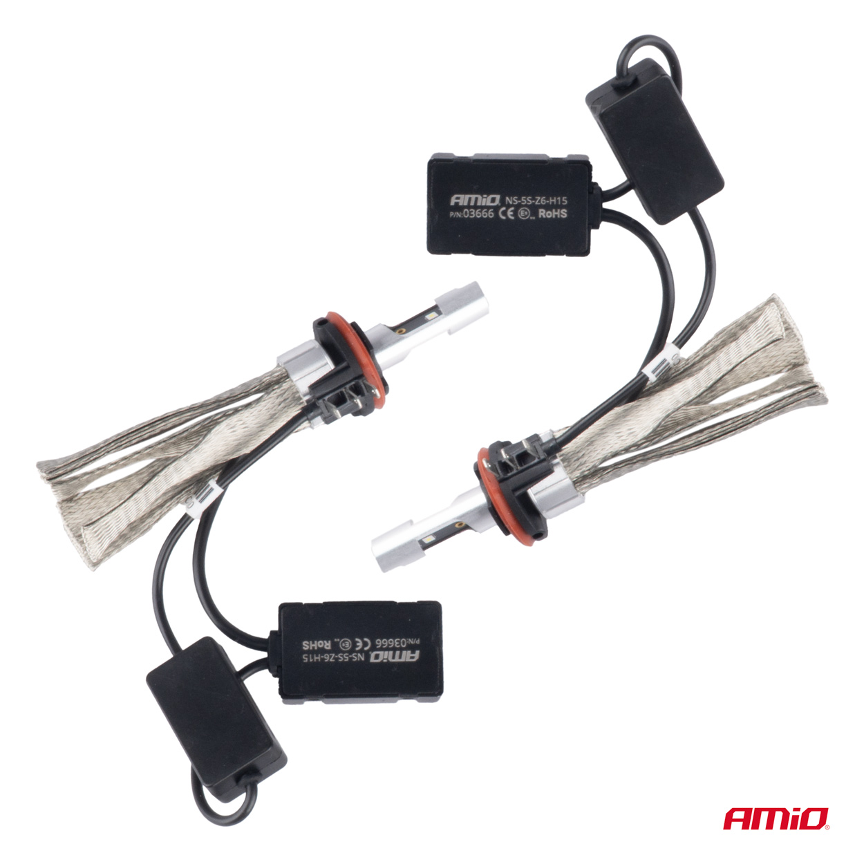 AMIO - Λαμπες LED H15 4300LM 12-24V - 50W - 6000K - 2 Τεμ. (03666/AM) - Thumbnail 3