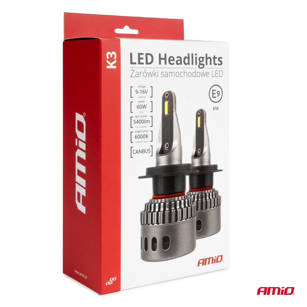 AMIO - Λαμπες H7-1 9>16V 6.000K 5.400LM 60W K3 Series LED Can-bus (με Ψυκτρα) - 2 Τεμ. (03684/AM) - Thumbnail 3