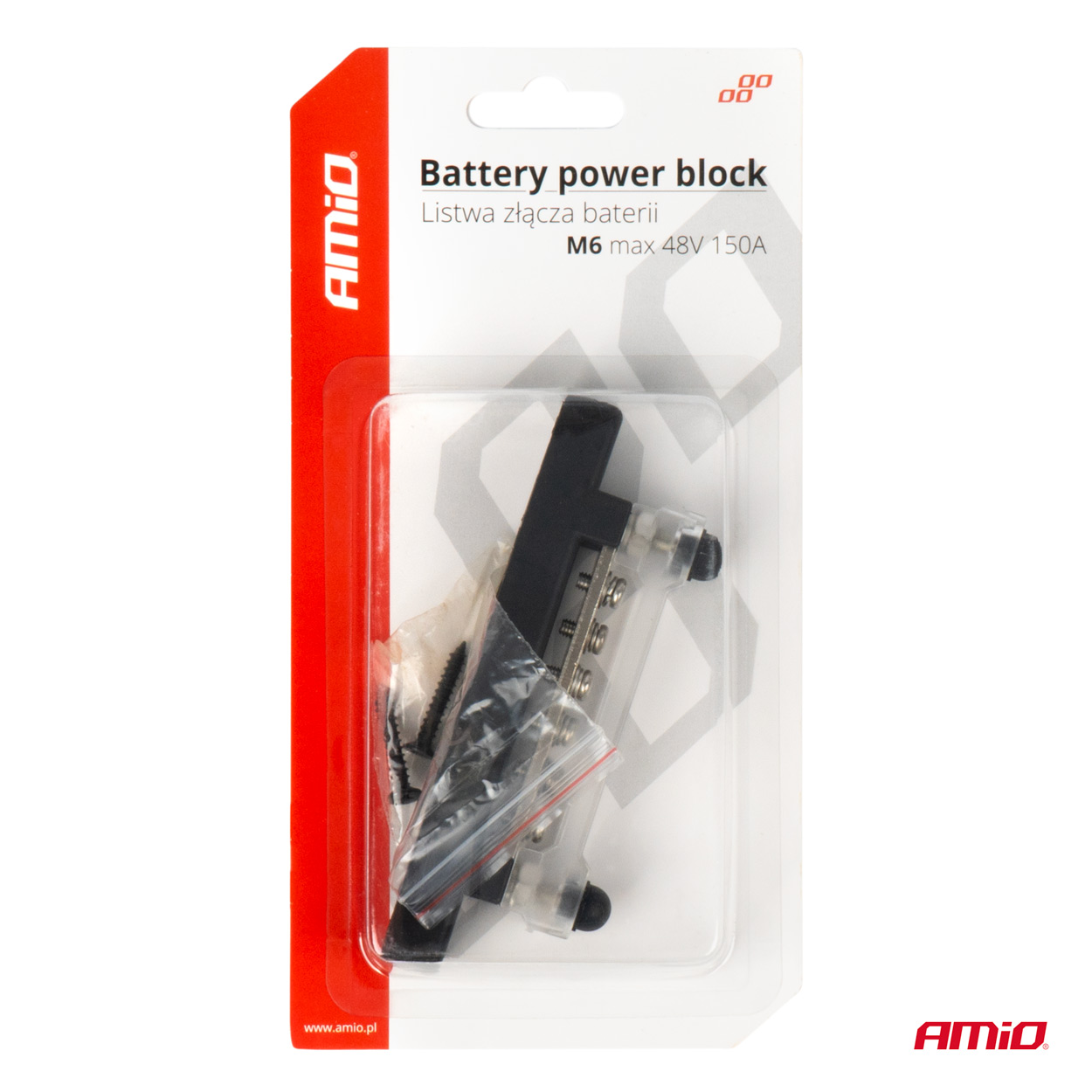 AMIO - Μπαρα Καλωδιων / Τερματικο 6 Θεσεων M6 Max 48V - 1 Τεμ. (03809/AM) - Thumbnail 4