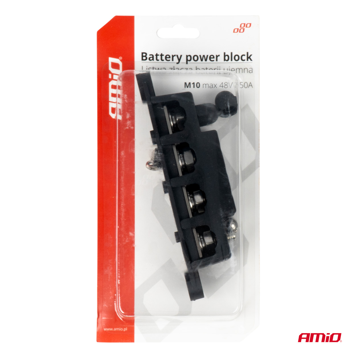 AMIO - Μπαρα Καλωδιων / Τερματικο 4 Θεσεων M10 Max 48V - 1 Τεμ. (03811/AM) - Thumbnail 4