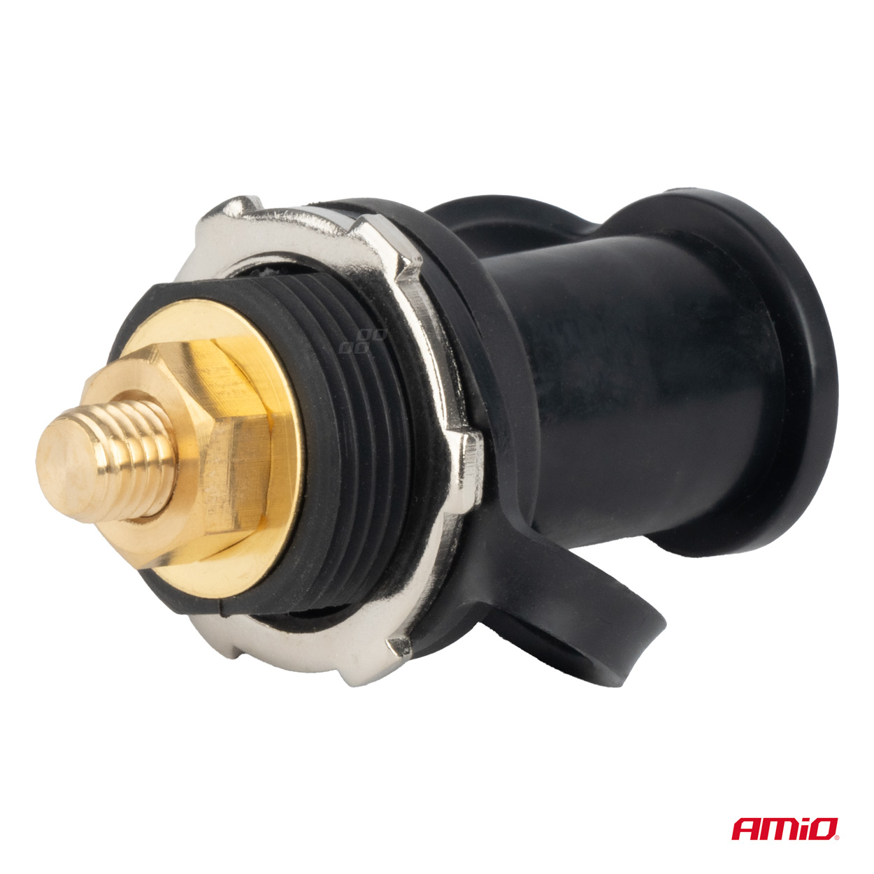 AMIO - Πολος Μπαταριας Αρνητικος 3/8'' M10 MAX.48V 250A Σε Μαυρο Χρωμα Με Καπακι - 1 Τεμ. (03813/AM) - Thumbnail 2