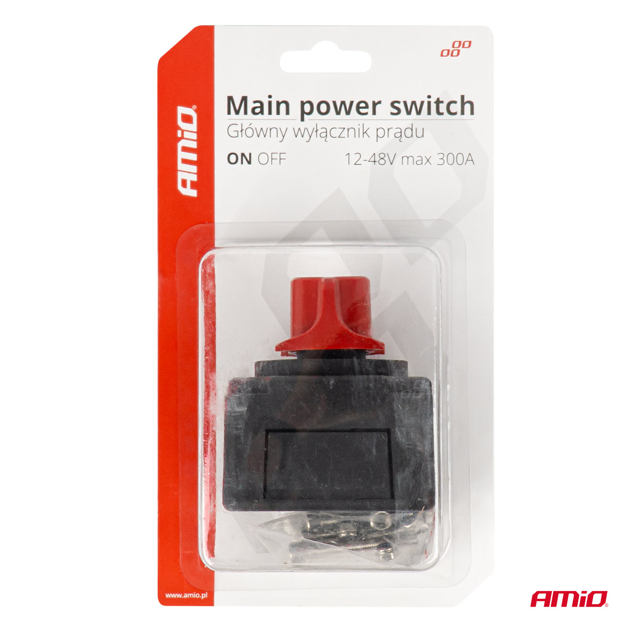 AMIO - Διακοπτης Power-off Μπαταριας Σε Βαση 12-48V 300A Μαυρο/κοκκινο - 1 Τεμ. (03838/AM) - Thumbnail 6