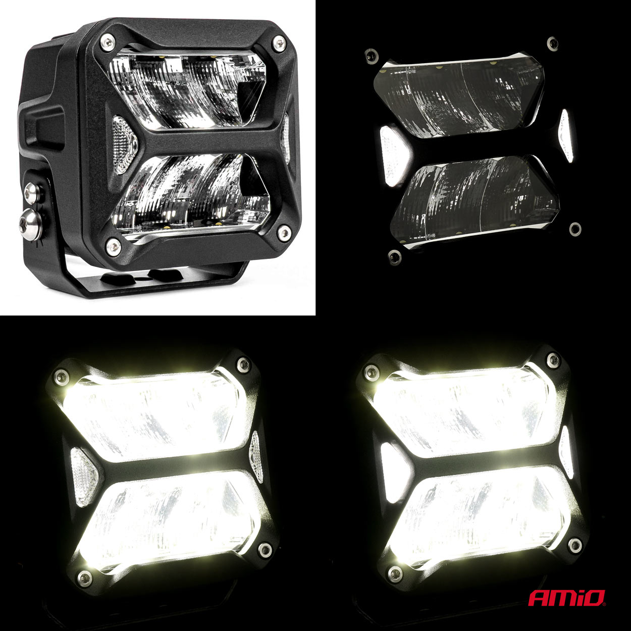 AMIO - Προβολεας Οδηγησης LED Pro IP67 10-30V 58W Τετραγωνος 107X102X86MM - 1 Τεμ. (03868/AM) - Thumbnail 7