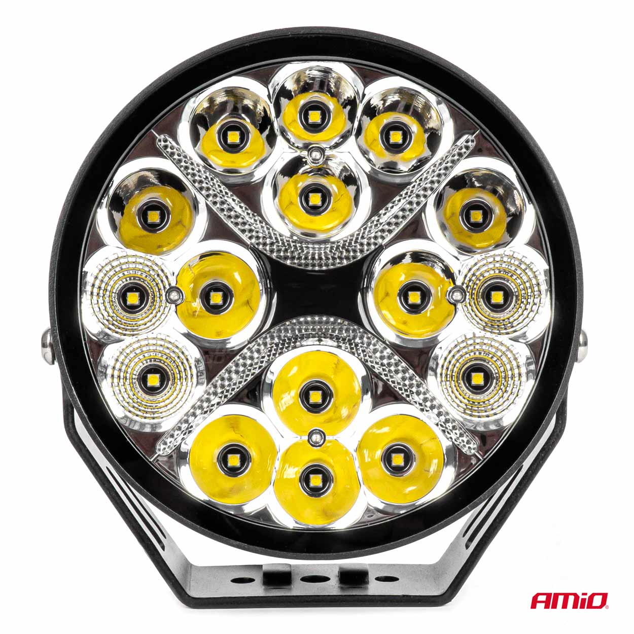 AMIO - Προβολεας Οδηγησης Στρογγυλος LED Pro IP67 9600LM 10-30V - 80W - 6000K - 16 LED - 178X178X65MM - 1 Τεμ. (03871/AM) - Thumbnail 3