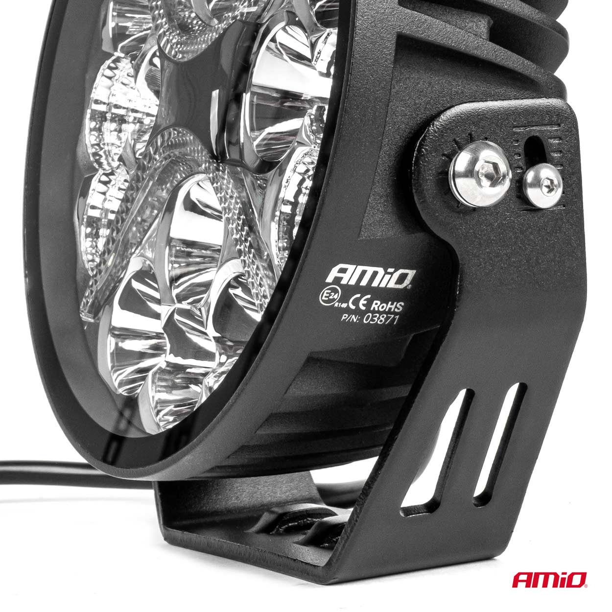 AMIO - Προβολεας Οδηγησης Στρογγυλος LED Pro IP67 9600LM 10-30V - 80W - 6000K - 16 LED - 178X178X65MM - 1 Τεμ. (03871/AM) - Thumbnail 4