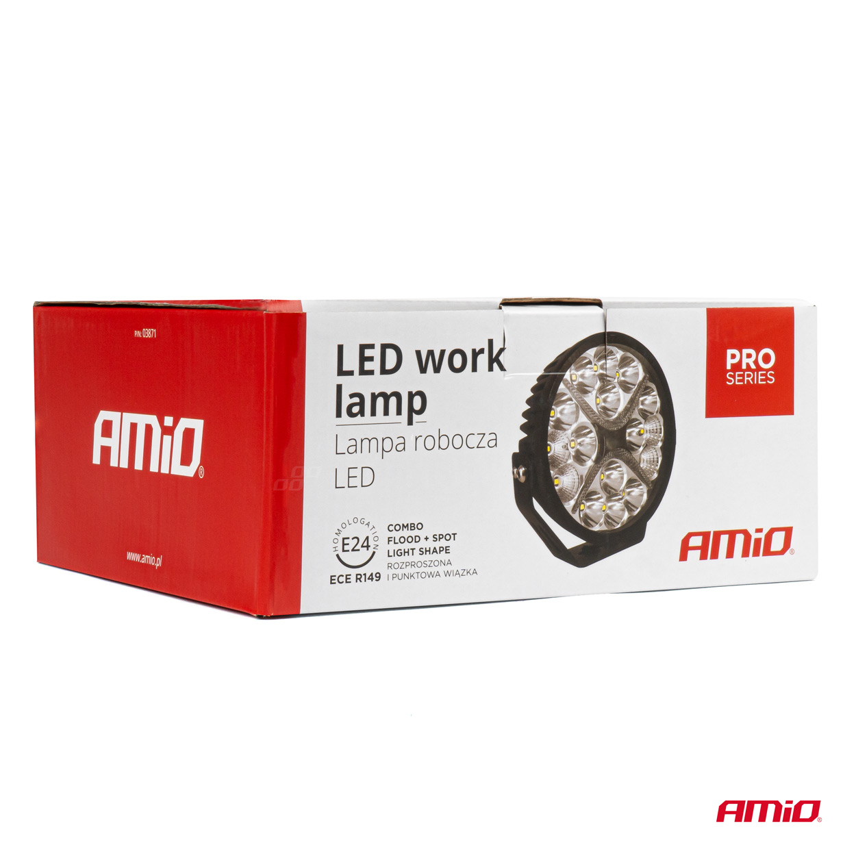 AMIO - Προβολεας Οδηγησης Στρογγυλος LED Pro IP67 9600LM 10-30V - 80W - 6000K - 16 LED - 178X178X65MM - 1 Τεμ. (03871/AM) - Thumbnail 6