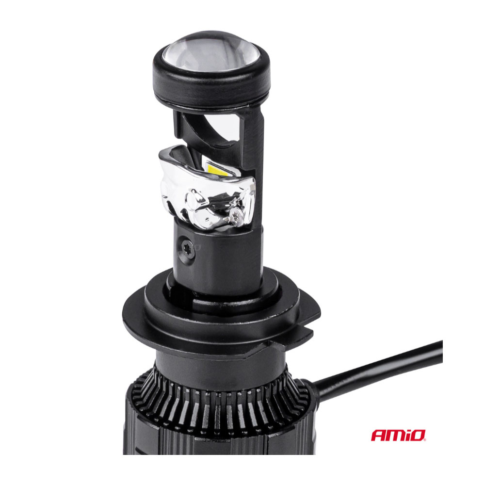 AMIO - Λαμπες H7 Pl-lens Series 9>36V 60W 5.000K 3.800LM LED 2X4575 Smd Can-bus Με Προτζεκτορα - 2 Τεμ. (03668/AM) - Thumbnail 2