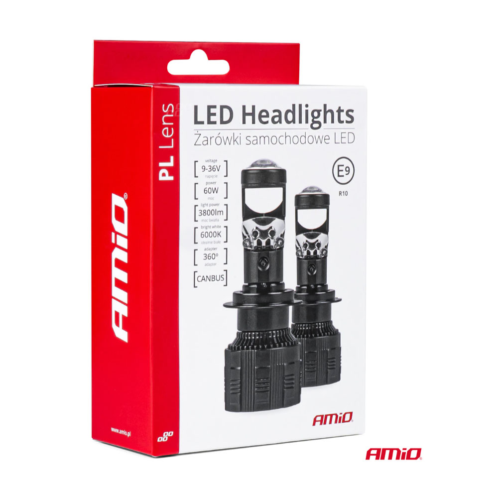 AMIO - Λαμπες H7 Pl-lens Series 9>36V 60W 5.000K 3.800LM LED 2X4575 Smd Can-bus Με Προτζεκτορα - 2 Τεμ. (03668/AM) - Thumbnail 7