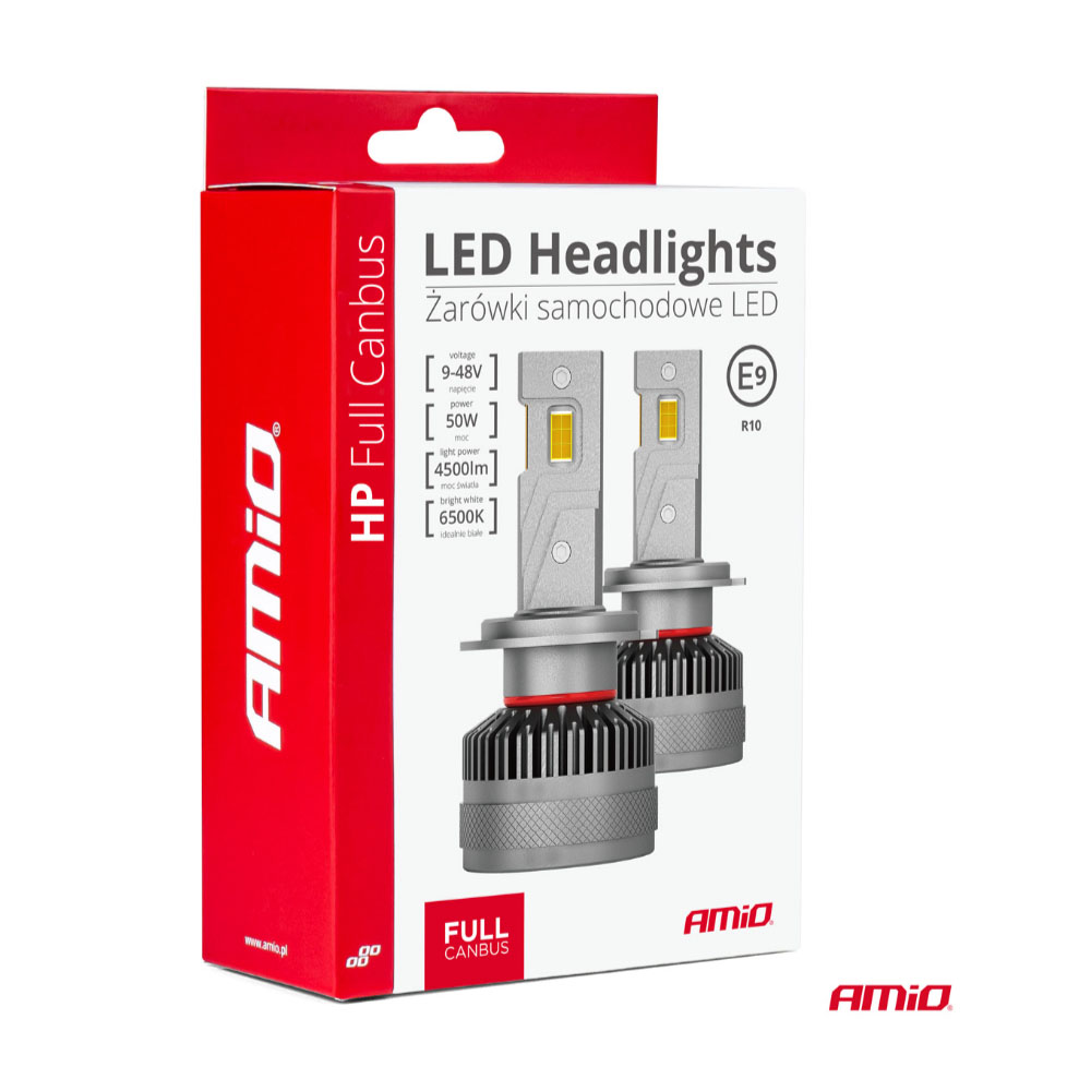 AMIO - Λαμπες H7-6 9>48V 6.500K 4.500LM 50W Hp Series LED Can-bus Με Ψυκτρα - 2 Τεμ. (03676/AM) - Thumbnail 6