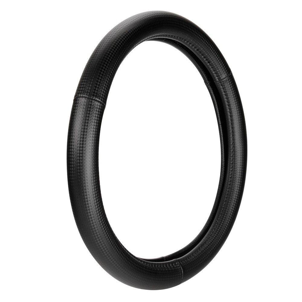 Καλυμμα Τιμονιου Racing Premium Black (μ) 37/39CM Συνθετικο Δερμα Skeentex Μαυρο/carbon Look LAMPA - 1 Τεμ.