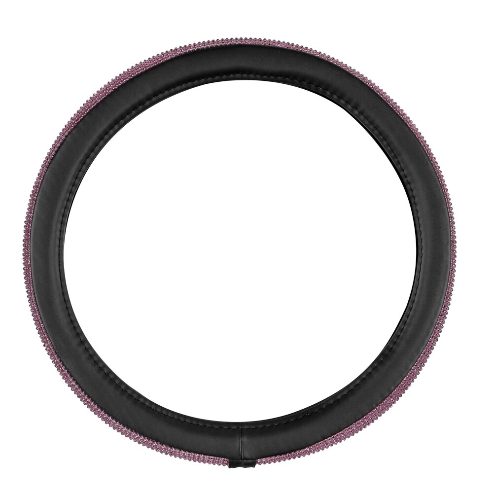 Καλυμμα Τιμονιου Diamonds Pink (μ) 37/39CM Συνθετικο Δερμα Skeentex Μαυρο/poz LAMPA  - 1 Τεμ. - Thumbnail 2