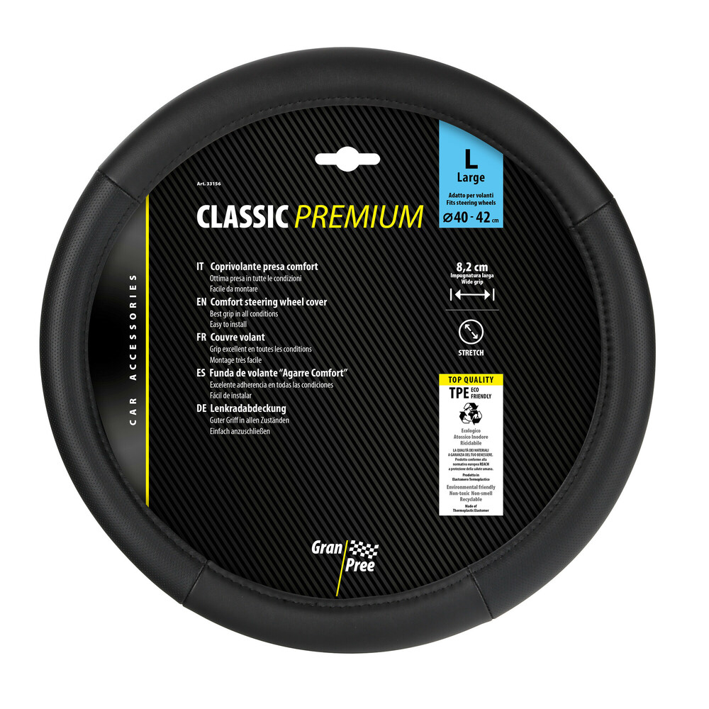 Καλυμμα Τιμονιου 40-42CM Δερμα Skeentex Μαυρο Classic Premium Gran Pree LAMPA - 1 Τεμ. - Thumbnail 4