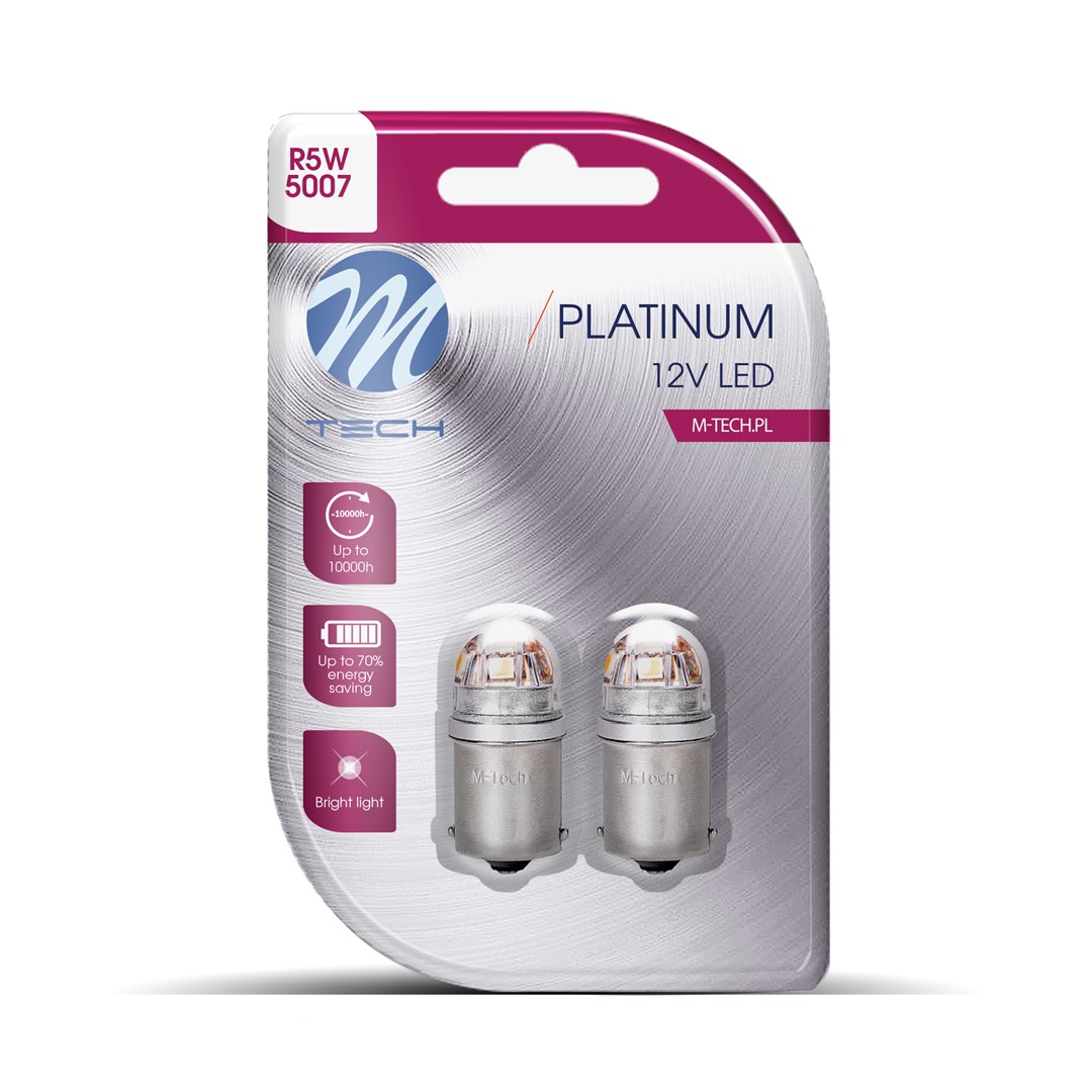 Λαμπακια W16W T15 12/24V 1W 5X2835SMD LED Can-bus Λευκο Platinium Blister M-TECH - 2 Τεμ