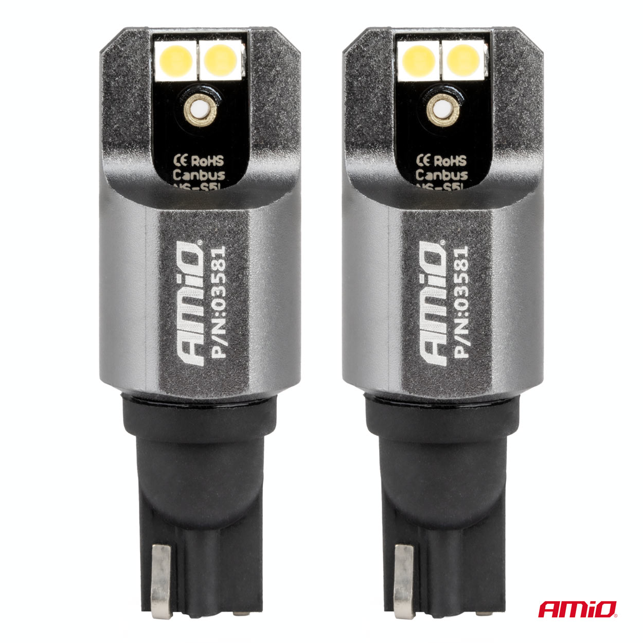 AMIO - Λαμπες T15 W16W 12/24V 6.000K 4XSMD LED Full Can-bus Λευκο 3030 Pro Series - 2 Τεμ. (03581/AM) - Thumbnail 2
