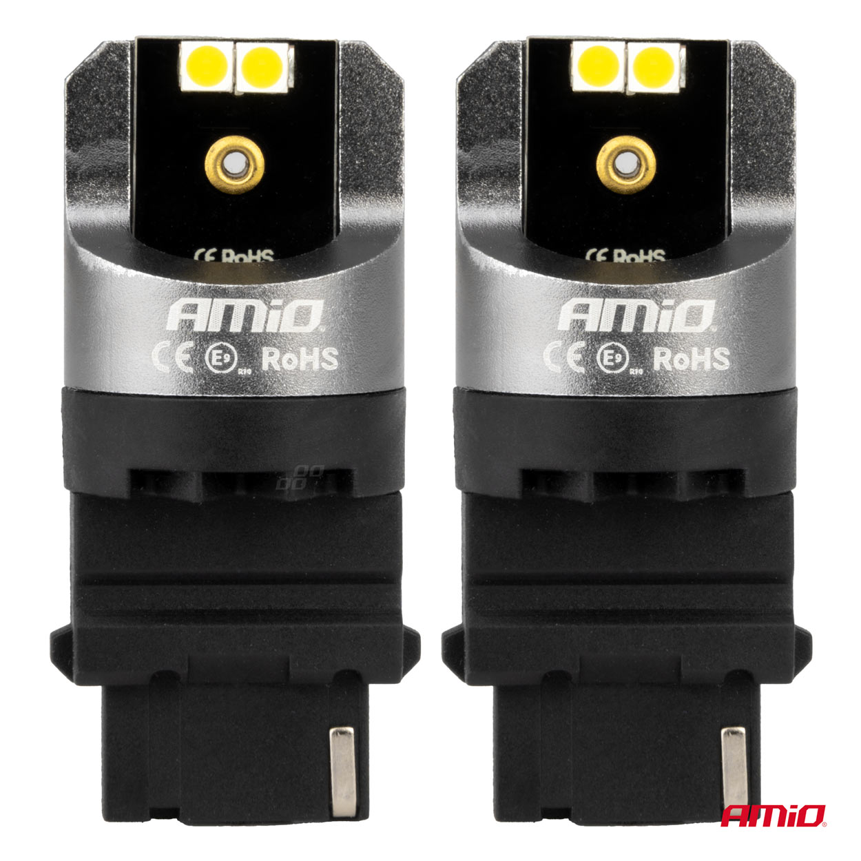 AMIO - Λαμπες P27W 12/24V 6.000K 4SMD LED Can-bus Λευκα Pro Series - 2 Τεμ. (03587/AM) - Thumbnail 2
