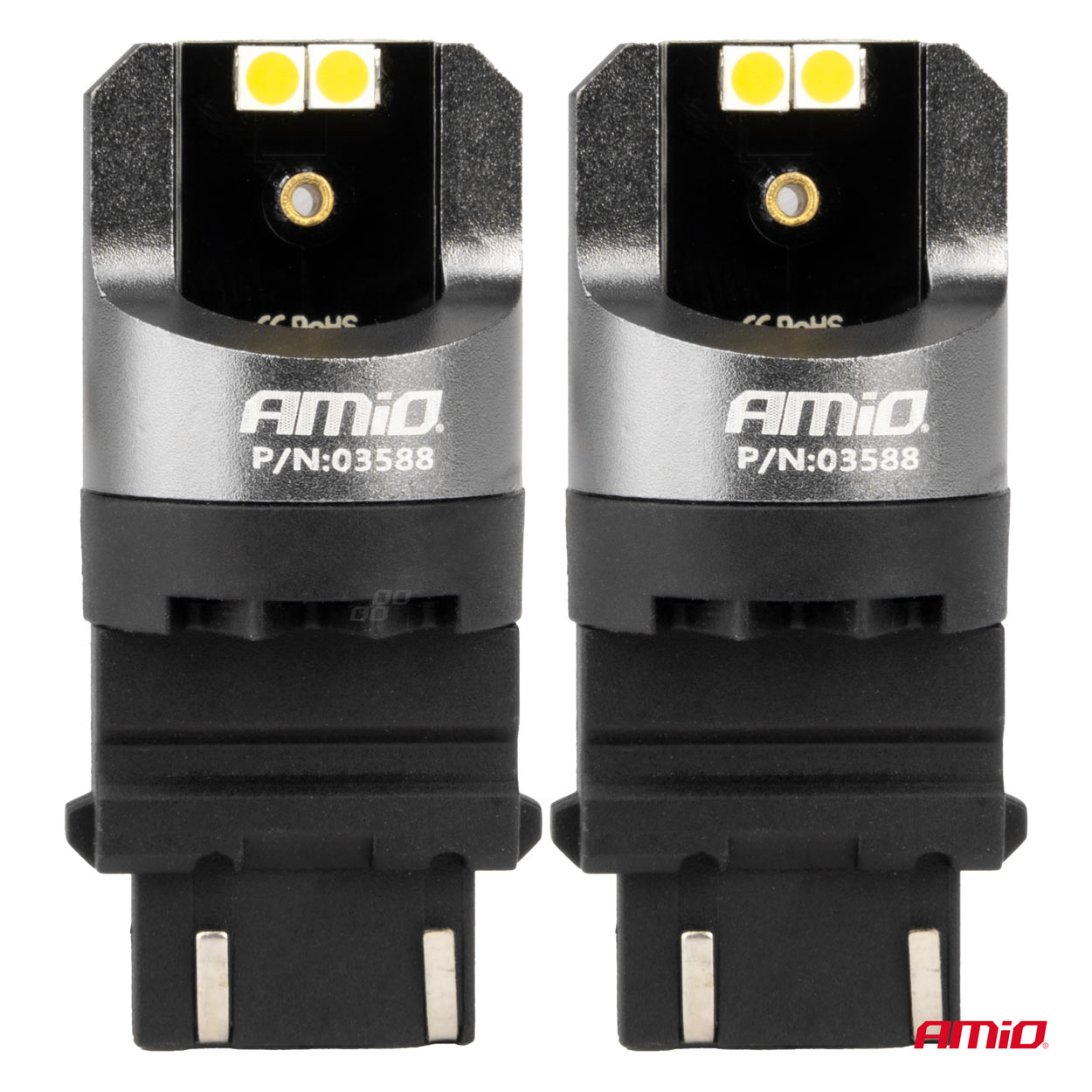 AMIO - Λαμπες P27/7W 12/24V 6.000K 4SMD LED Can-bus Λευκα Pro Series - 2 Τεμ. (03588/AM) - Thumbnail 2