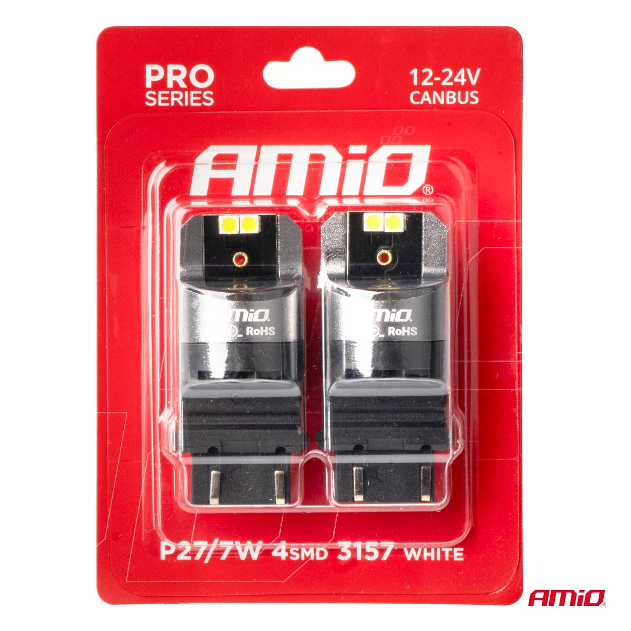 AMIO - Λαμπες P27/7W 12/24V 6.000K 4SMD LED Can-bus Λευκα Pro Series - 2 Τεμ. (03588/AM) - Thumbnail 4