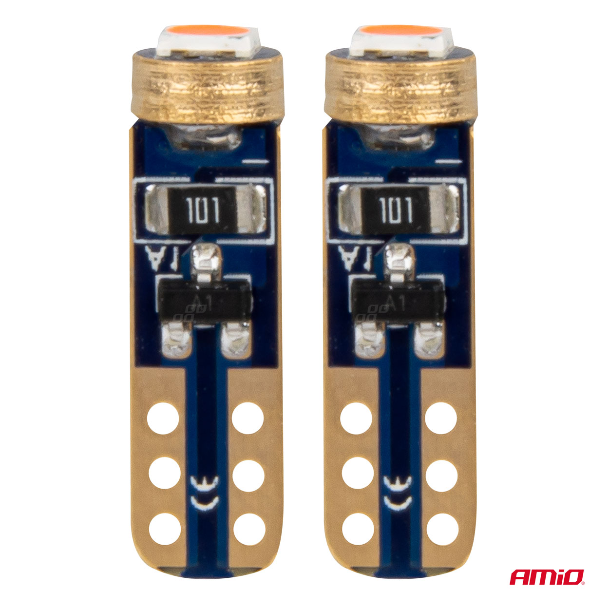 AMIO - Λαμπακια T5 W1W 12V 1SMD LED Κοκκινα - 2 Τεμ. (03727/AM) - Thumbnail 2