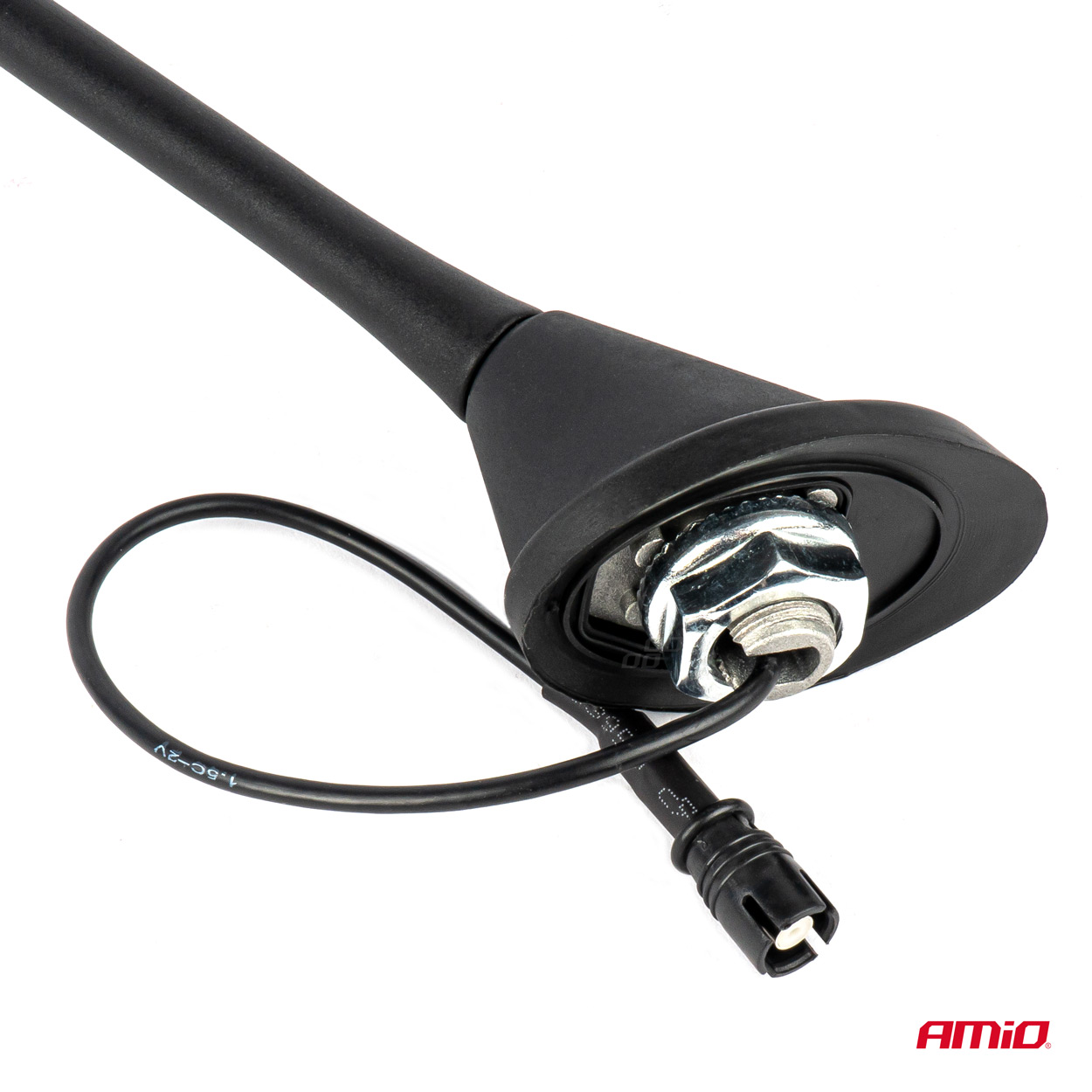 AMIO - Κεραια Οροφης ANT09 23.4 Cm Με Καλωδιο 20CM Και Φισα RAKU-2 Universal Μαυρη - 1 Τεμ. (04153/AM) - Thumbnail 2